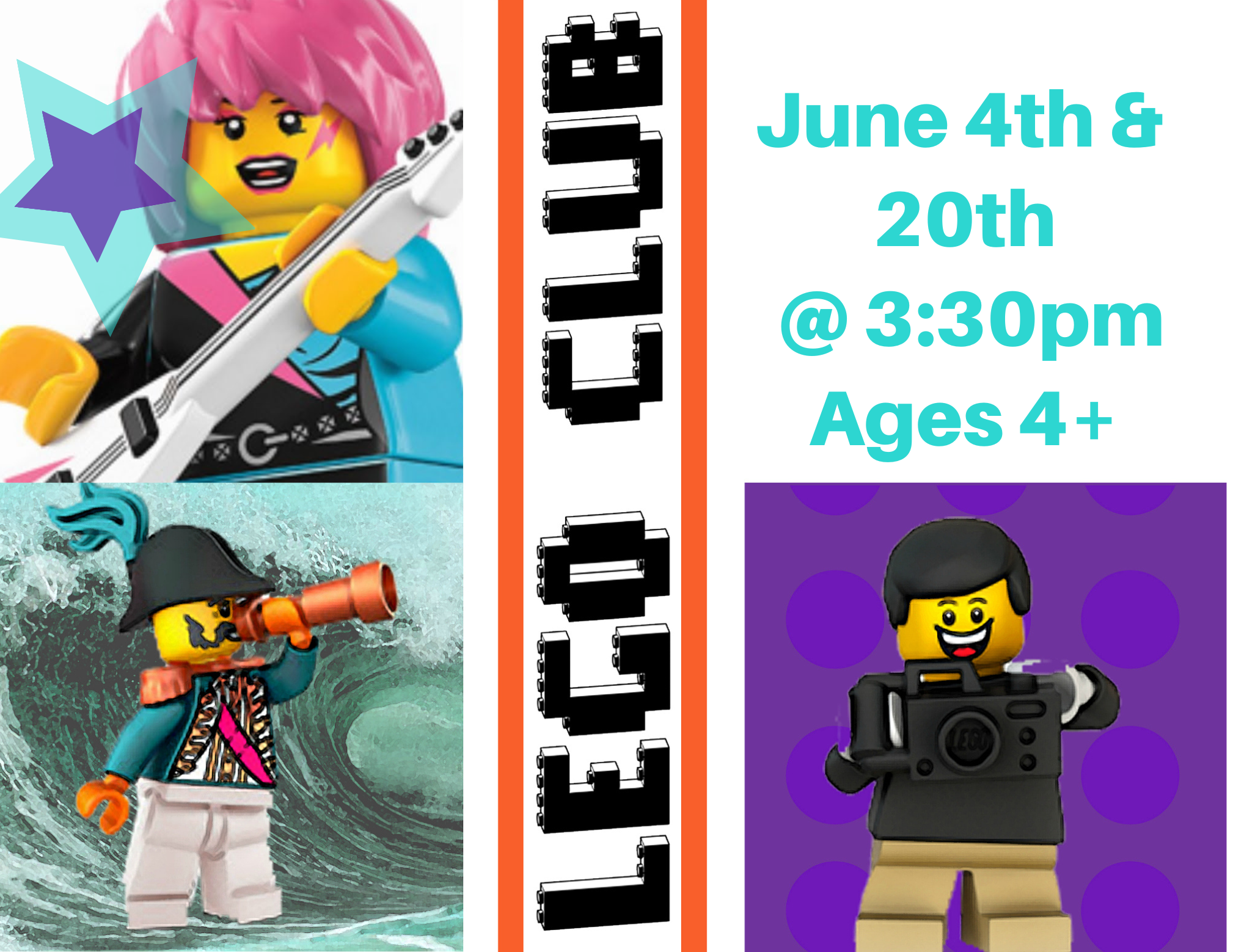 Lego Club June 4th & 20th @ 3:30 PM Ages 4+