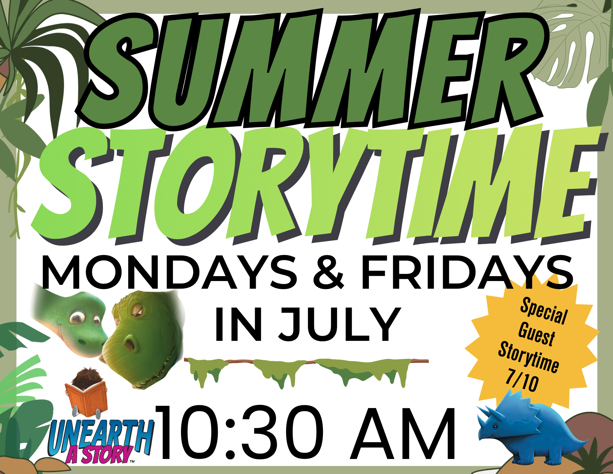 Summer Storytime Outside Mondays & Fridays in August 10:30 AM